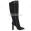 Women european winter knee high boots suede leather side zipper custom made high heel boots ladies winter boots