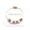 Leather Bracelet Glass Crystal Beads Magnetic Clasp Fashion Women Gift