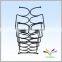 China manufacturer high quality hot sale fancy beautiful display rack antique red wine metal wire curved glass shelf