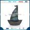 New Design 2016 Ocean Sea Animal Boat Ornament,Polyresin Garden Pontoon Boat Statue,Customized Resin Sail Boat Model Decoration