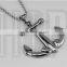 Fashion Vintage Stainless Steel Silver Plated Anchor Alloy Charm Necklace