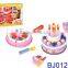 Preshcool food game cutting birthday cake dessert playset