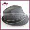 Black Suede Fedora Hat with Zipper Band
