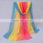 Rainbow Scarf Ombre Women Fashion Chiffon 160*50 Scarfs Ladies Scarves Pashmina Shawls