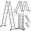 NEW 3.6M FOLDING 4 X 3 ALUMINIUM MULTI PURPOSE LADDER MULTI FUNCTION + PLATFORM