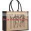 Standard Size Fashionable Burlap Tote Hand Bags for Wholesale
