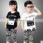 brother sister suit 100 percent cotton blouse batman pattern t shirt kids cloth wholesale China company