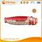 25~40cm Beige Base+Pink Dot Fabric+Red Bottom Webbing Collar for Dog