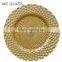 Wholesale Tableware Elegant Events and Party Decorative Gold Glass Wedding Charger Plate