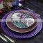 Wholesale Plates Dessert and Decoration Purple Dinner Glass Wedding Charger Plate