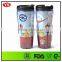 12 oz Double wall plastic starbucks tumbler with paper card