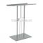 Cross Podium, Floor Standing Pulpit, Slanted Top, Steel with Wood Base, Silver (LCTPCRSSLV)(CP-B-0214)