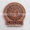 3D raised brand logo sew on leather patch