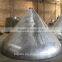 Conical stamping steel dish end, ISO standard cone pipe end cap