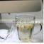 Hand-made Heat resistant Double wall borosilicate glass cup with handle manufacturers selling