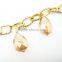 Fashion custom gold stainless steel charm bracelet for girl