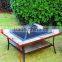 Outsunny 36" Square Outdoor Metal Fire Pit Stove Table