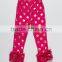 Fashion girl ruffle legging for 0-8 years old girl cheap price sports pants gold polka dot pattern