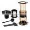 Portable Stainless steel + glass French press coffee machine shell car/wild outdoor coffee coffee maker+filter