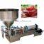 Manual tomato sauce filling machine for plastic bag and can