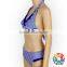 Wholesale Cheap Adult Women Swimsuit Blue White Stripe Bikini Set