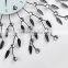 Metal wall digital clock with crystal and leaf
