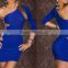 Sexy Women's Cocktail One Shoulder Clubwear Party Blue Bodycon Evening Dress