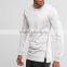 Stylish White 100% Cotton Plain Mens Crewneck Sweatshirt With Left Side Zipper Men's Clonting Wholesale Fashion Streetwear