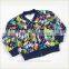 Long Sleeve Cute Animals Print Graffiti Winter Pocket Outwear Boys Fancy Child Jacket
