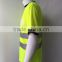Mens polyester hi vis sew-on reflective tape PVC pocket Europe fluorescent t-shirt