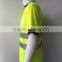 Mens polyester hi vis sew-on reflective tape PVC pocket Europe fluorescent t-shirt