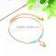 New Fashion Zinc Alloy Anklet iron chain with Glass Seed beads jewelry