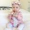 B22290A Baby romper sweet Pink Long Sleeve Lace romper