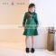 XXLF180 red high neck long sleeve knee length kids party wear dresses evening gowns for girls