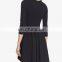 Australia patterns asymmetric hem 3/4 sleeve casual evening shirt dress