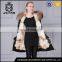 Long style women and mens black jacket with fur collar