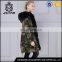 Men real fur parka jacket with black fox fur and camouflage shell