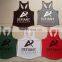 custom mens printed round hem spandex polyester gym vests