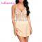 Hot Attractive Nude Sheer Lace Women Babydoll Lingerie Set