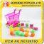 Eco friendly 8PCS play kitchen food set kids mini shopping cart trolley toys