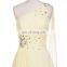 Grace Karin One Shoulder Evening Dresses 2017 Robes De Soiree Longue Chiffon Long Party Dress Yellow Formal Gowns Ribbon CL6066