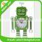 Steel robot small alarm clock Metal deformation creative clock Eyes shine
