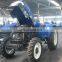 China engine 4 wheel tractor with front loader and bakchoe