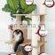 High-end 140cm height tall cloth cat climbing tree frame sisal cat scratching tree with cat nest