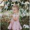 Boutique baby girl plain color gallus factory wholesale price ruffle girls cotton dress