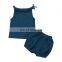 Wholesale Children Summer Strap Top And Shorts Boutique Outfits Baby Girls Linen Set