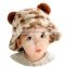 Autumn and winter new baby hat cover  boys and girls cartoon leopard Plush basin hat warm hat