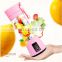 Portable Juicer Cup Personal Blender Electric USB Rechargeable Fruit Juicer Blender Smoothies Shakes Mini Travel Plastic Bottle