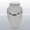 Tri-Band Brass Classic Cremation Urn With Pewter Finish