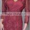 Beautiful Burgundy Mother of the Bride Dress with Jacket and Lace Charming Hot Sale High Quality Mother of the Bride Dress